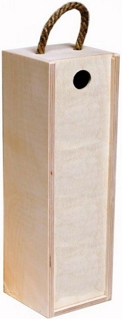 Drevený darčekový obal na 1 fľašu vína prírodná farba