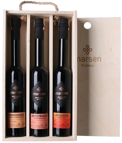 Marsen Darčekový set 3x0,2L Marhuľovica, Broskyňovica, Jablkovica 42,3% 0,6