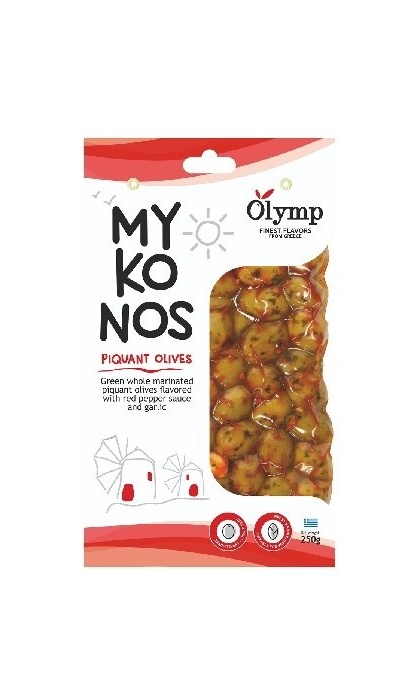 Olymp Pikantné zelené olivy chilli- cesnak 250g