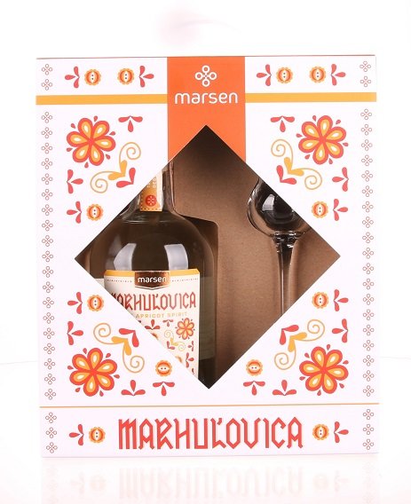 Marsen Marhuľovica Traditional alk.42% + pohár 0,5L, ovdest, DB