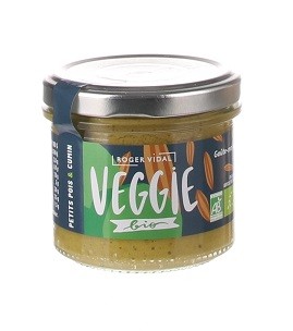 Roger Vidal Veggie hrášok, rasca, 100g, BIO,sklo pohár