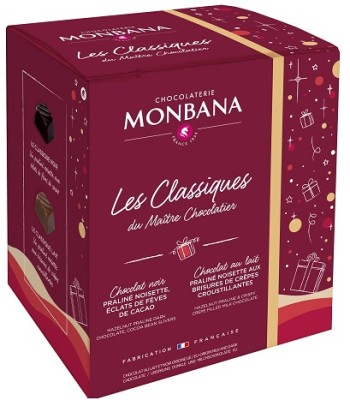 Monbana Les Classiques Pralinky z mliečnej a horkej čokolády 195g 2023,cok