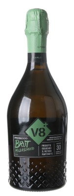 V8 Prosecco Spumante Millesimato 0,75L, DOC, r2023, skt, bl, brut