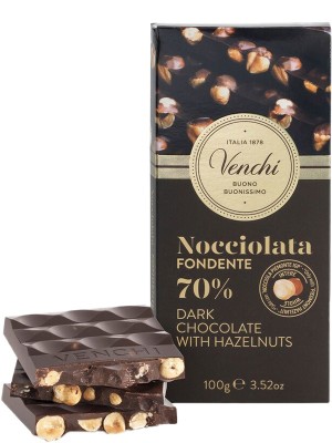 VENCHI Nocciolata Horká čokoláda 70% Extra Dark s lieskovými orieškami 100g,tmacok