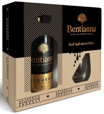 Bentianna Bentianna Liqueur 38% + pohár 0,7L, liker, DB