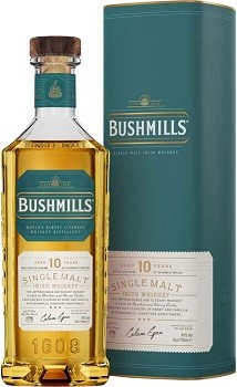 Bushmills 10r. Single Malt Irish whiskey 40% 0,7L, whisky, DB