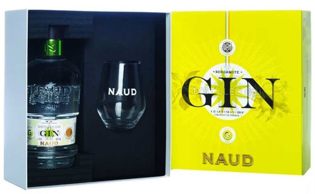 Naud French gin s pohárom, 44%, 0,7L, gin, DB
