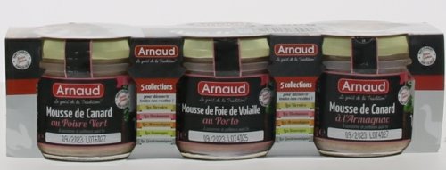 Arnaud Pochúťkové trio jemných paštét (pien), 3x90g,sklo pohár