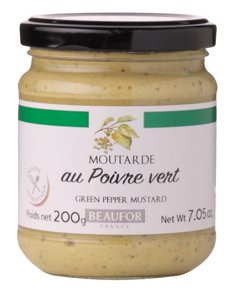Beaufor Francúzska horčica so zeleným korením 200 g,sklo pohár