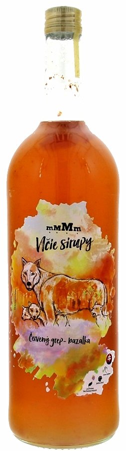 mMMm - Vlčie sirupy Červený grep - Bazalka 1L, sirup