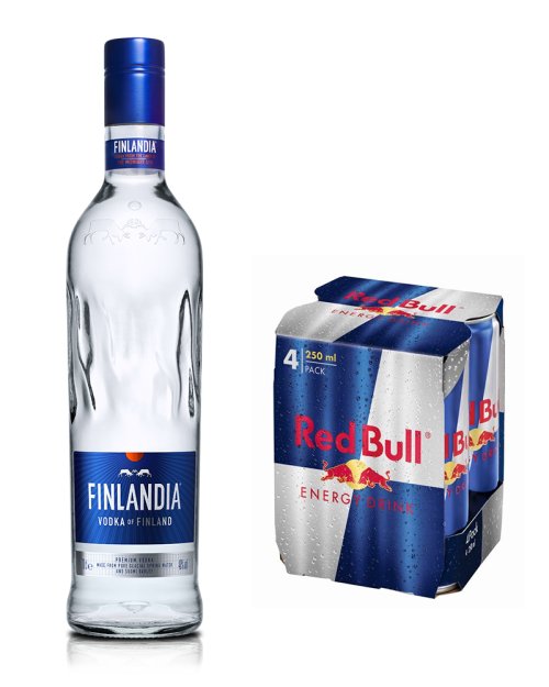 Balíček Vodka Finlandia + Red Bull 4pack