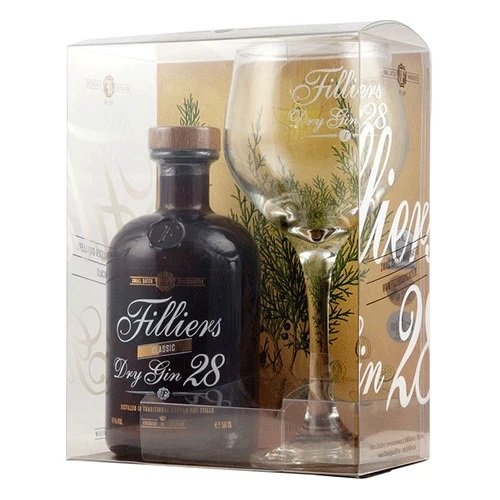 Filliers 28 dry 46% balenie s pohárom 0,5L, gin, DB