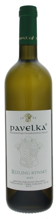 Pavelka Rizling rýnsky 0,75L, r2019, vzh, bl, su