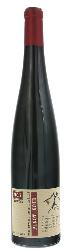 VÍNO NATURAL Domin & Kušický Pinot Noir BIO 0,75L, r2017, vzh, cr, su