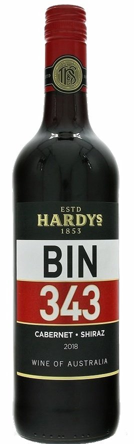 Hardys BIN 343 Cabernet - Shiraz 0,75L, r2018, cr, sc