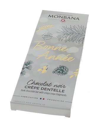 Monbana Tmavá čokoláda s chrumkavými krepovými úlomkami 100g,,tmacok