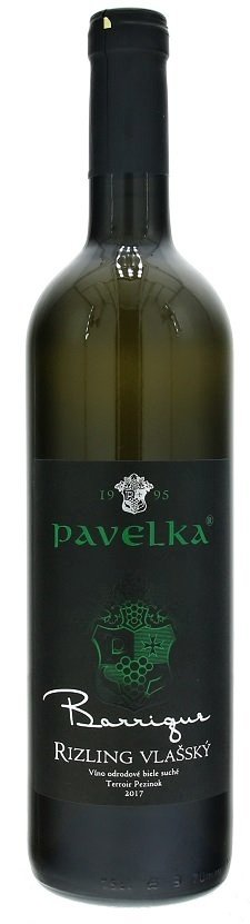 Pavelka Barrique Rizling vlašský 0,75L, r2017, ak, bl, su