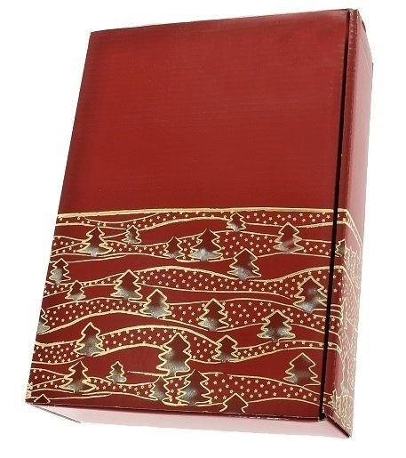 Winterwald červená darčeková krabica na 3 fľaše, 360x250x95 mm