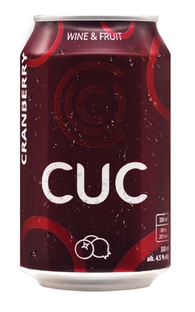 CUC Brusnica 4,5% obj., miešaný vínny ovocný nápoj 0,33L, mixalcovnap, plech.