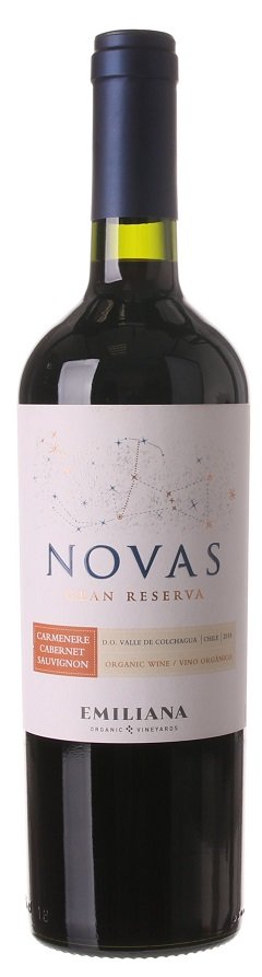 Emiliana Novas Carmenere-Cabernet Sauvignon, Gran Reserva, BIO 0,75L, r2018, cr, su