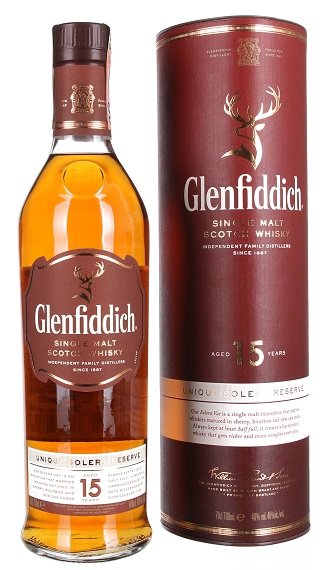 Glenfiddich Scotch 15YO whisky 40% 0,7L, whisky, DB