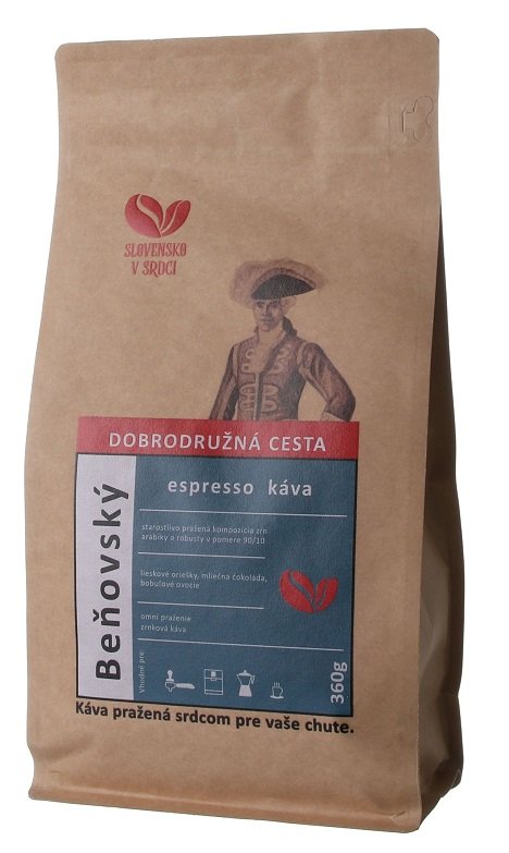 Slovensko v srdci espresso káva Beňovský  A90/R10 360 g,zrn