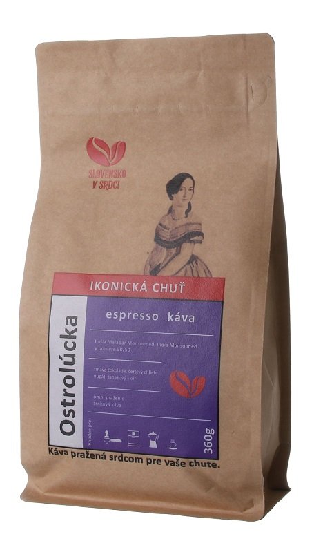 Slovensko v srdci espresso káva Ostrolúcka  A50/R50 360 g,zrn