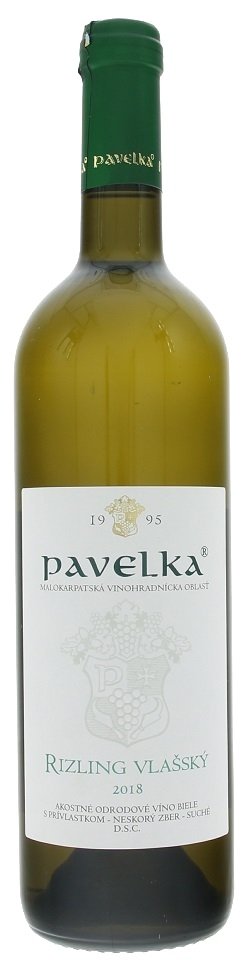 Pavelka Rizling vlašský 0,75L, r2018, nz, bl, su