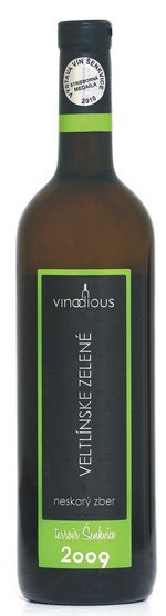 Víno DIOUS Veltlínske zelené Šenkvice 0,75L, r2009, nz, bl, su