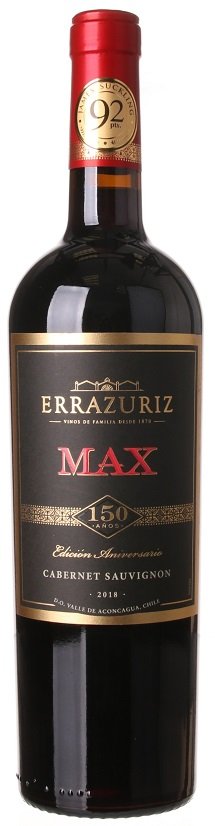 Errazuriz Max Reserva Cabernet Sauvignon 0,75L, r2018, cr, su