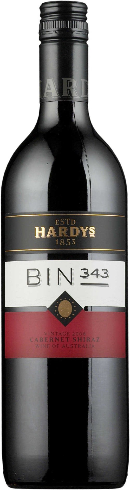 Hardys BIN 343 Cabernet Sauvignon Shiraz 0,75L, r2011, cr, su