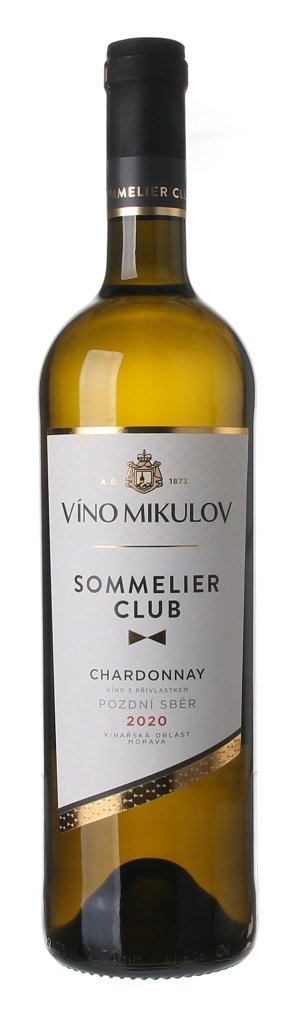 Víno Mikulov Sommelier Club Chardonnay 0,75L, r2020, nz, bl, su