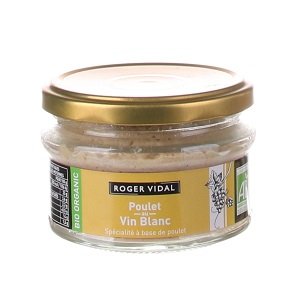 Roger Vidal Špecialita kura na bielom víne. 130g, BIO, sklo pohár,sklo pohár