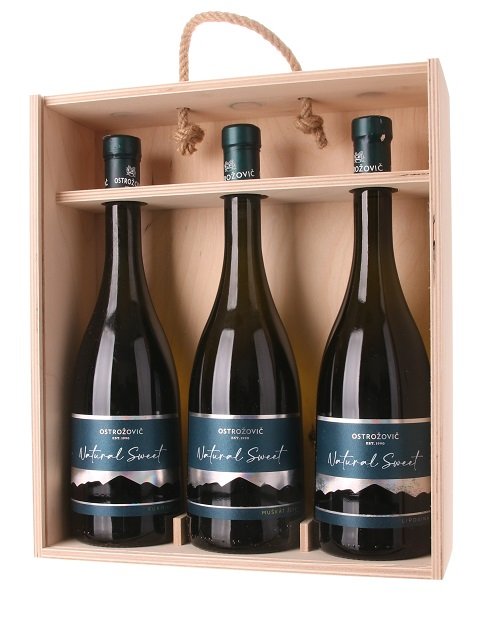 Ostrožovič Natural Sweet Muškát žltý, Lipovina, Furmint v DB, 3x0,75L (2,25L) 2,25L, r2021, bv, bl, sl, DB