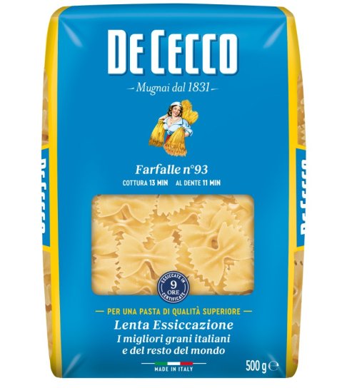 DE CECCO semolinové cestoviny Farfalle N93, 500 g