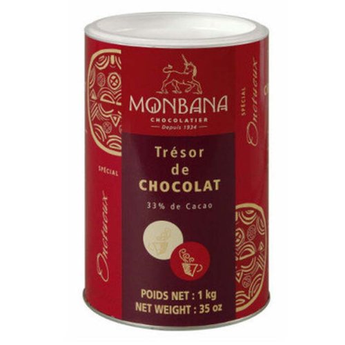 Monbana Tresor de Chocolate 33% Cacao, horúca čokoláda v prášku, 1 kg,tuba