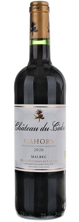 Château du Cedre Cahors Malbec, BIO 0,75L, AOC, r2020, cr, su