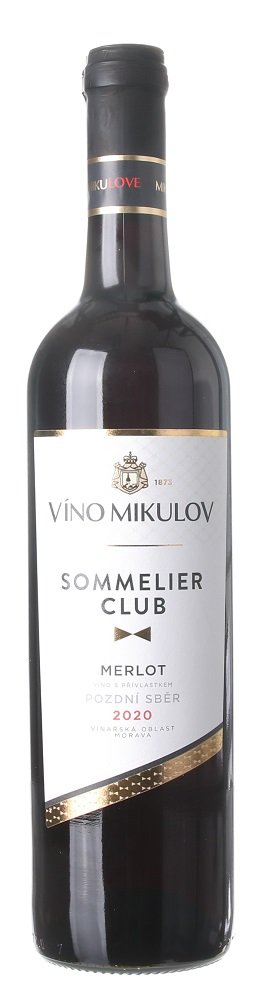 Víno Mikulov Sommelier Club Merlot 0,75L, r2020, nz, cr, su