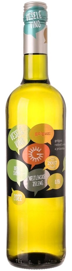 Golguz Veselé víno Veltlínske zelené 0,75L, r2022, ak, bl, su, sc