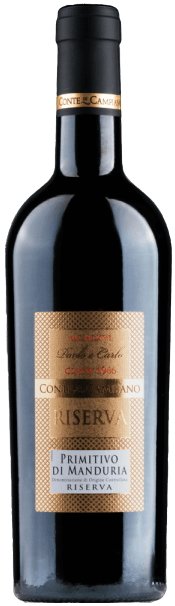 Conte Di Campiano Primitivo Di Manduria Riserva 0,75L, DOC, r2017, cr, su