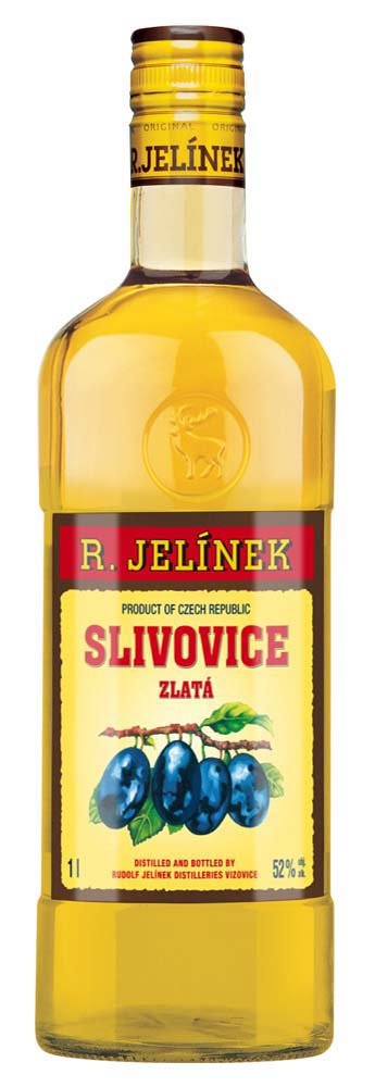 R.Jelínek Slivovica Zlatá 52% 1L, destin