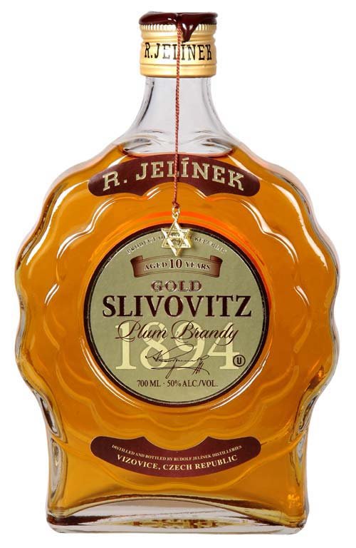 R.Jelínek Kosher Slivovica zlatá 10 ročná 50% - budík 0,7L, destin