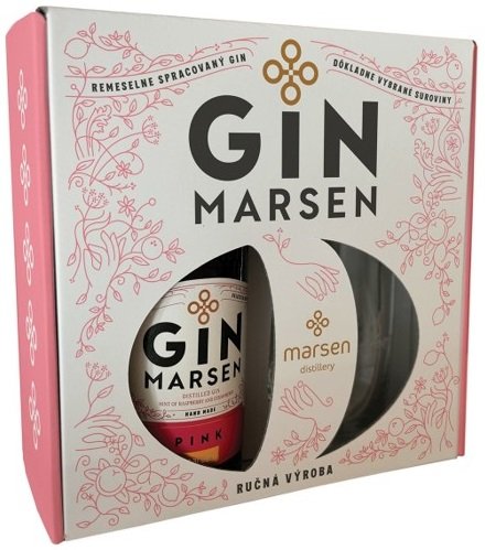 Marsen Gin Pink 38% + pohár 0,7L, gin