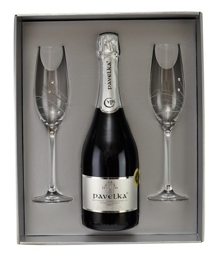 Pavelka Sekt Blanc de Blancs Brut s 2 dvoma pohármi 0,75L, skt trm, bl, brut, DB