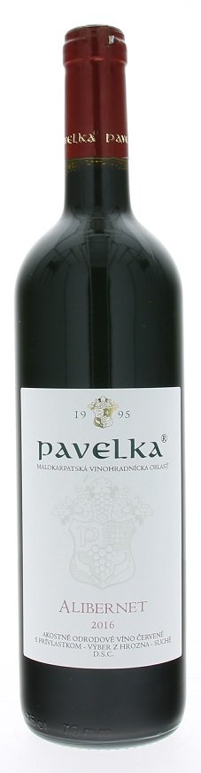 Pavelka Alibernet 0,75L, r2016, vzh, cr, su