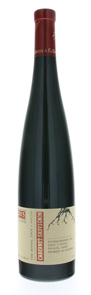 VÍNO NATURAL Domin & Kušický Cabernet Sauvignon BIO 0,75L, r2015, vzh, cr, su