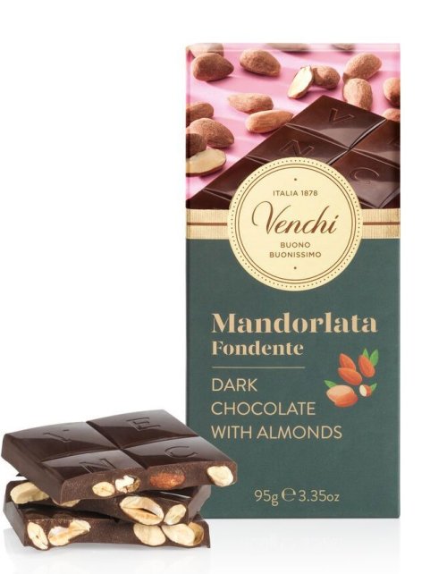 VENCHI Mandorlata Horká čokoláda s praženými mandľami 95g,tmacok