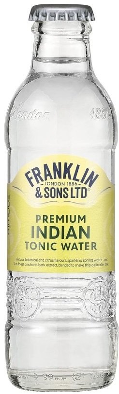 Franklin & Sons Tonic Water Premium Indian 200ml, nealko, sýtený nápoj 0,2L, sklo