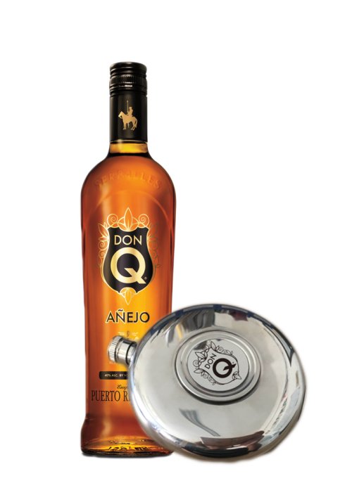 DON Q Anéjo 40% 0,7L, rum + HIP FLASK ploskačka z nerezovej ocele