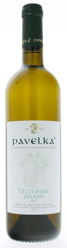 Pavelka Veltlínske zelené 0,75L, r2017, nz, bl, su